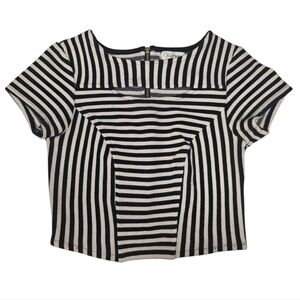 Striped Black and White Women's Crop Top